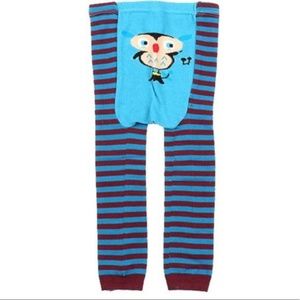 Owl Blue Brown Striped Leggings / Tights NWT